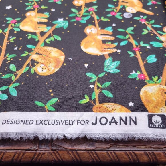 SLOTHS Designed Exclusively for Joann Fabrics Cotton Fabric 1 2/3 Yards - Picture 3 of 3